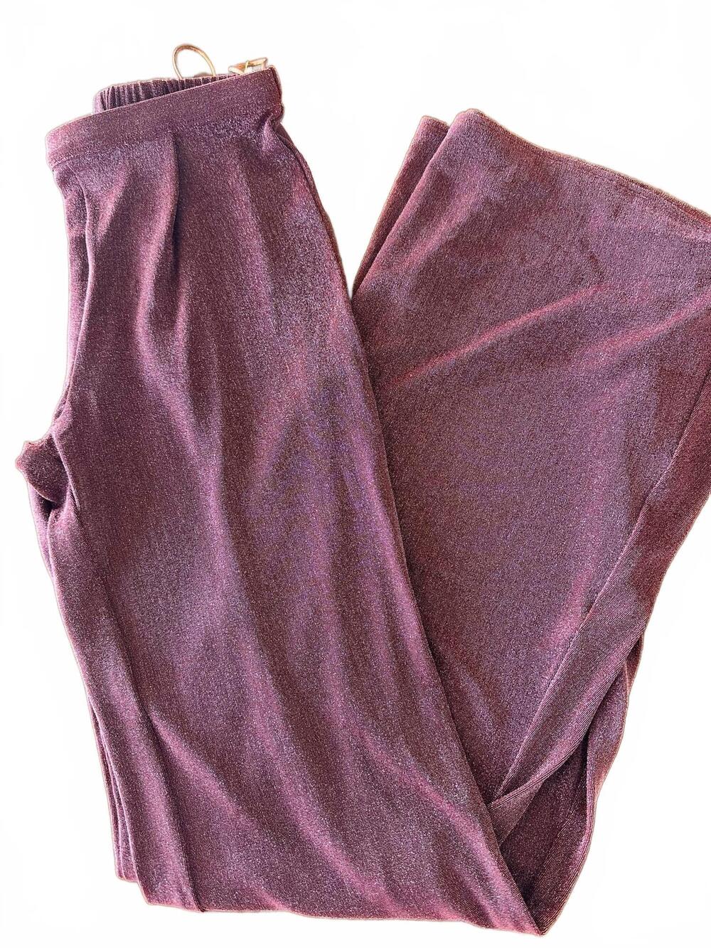 NEW FORTE FORTE women's vin brilliante flare pants in fluid wine